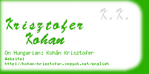 krisztofer kohan business card