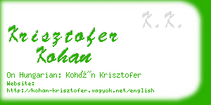 krisztofer kohan business card